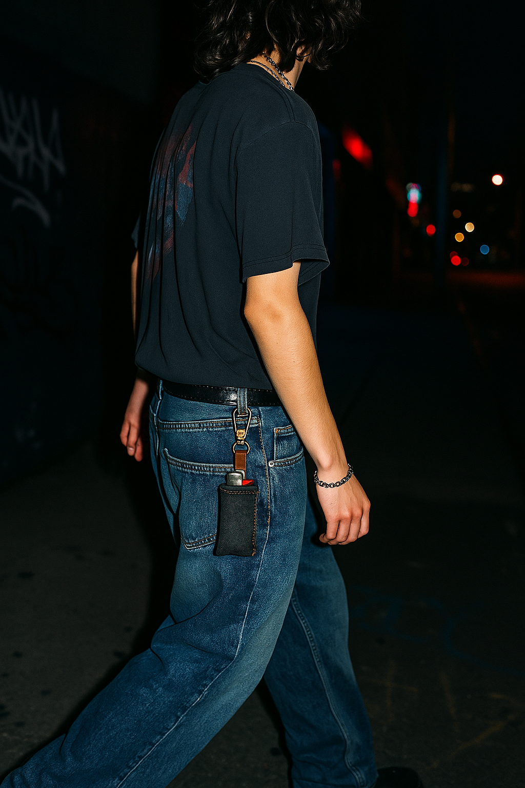 LIT Chain Pouch - Grey Denim Edition